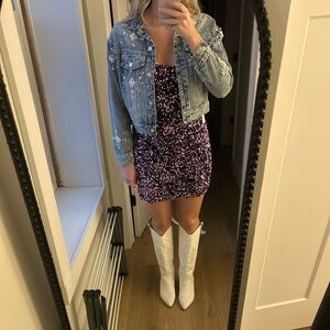 Astr purple sequin dress